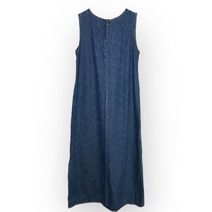 Studio Ease Plus Size 12P Blue Jean Denim MAXI DRESS Sleeveless‎ Jumper Prairie